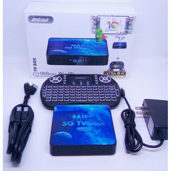 Andowl TV Box Q5G Mini 4K UHD με WiFi USB 2.0 / USB 3.0 4GB RAM και 64GB Αποθηκευτικό Χώρο με Λειτουργικό Android 10.0