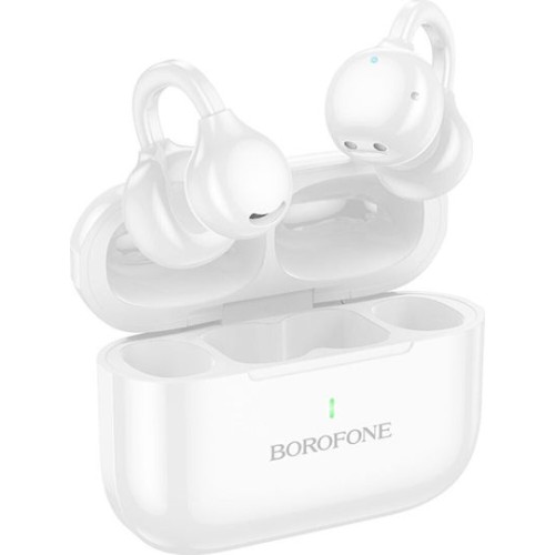 Borofone BW95 Cancion Open Ear Bluetooth Handsfree Ακουστικά με Θήκη Φόρτισης Λευκά