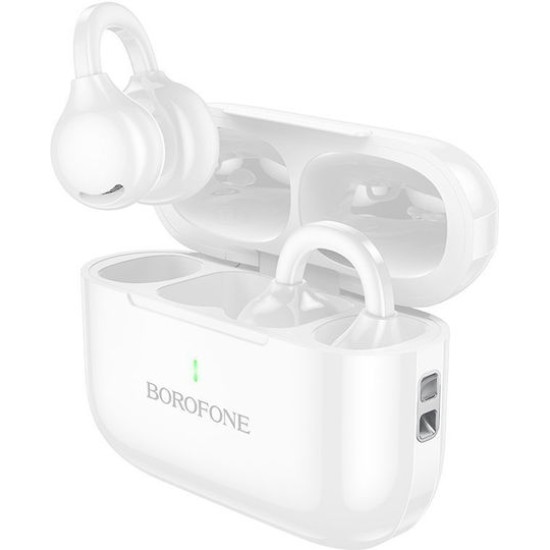 Borofone BW95 Cancion Open Ear Bluetooth Handsfree Ακουστικά με Θήκη Φόρτισης Λευκά