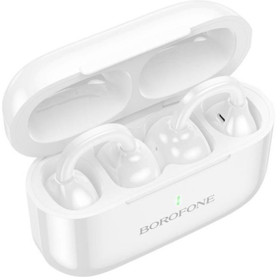 Borofone BW95 Cancion Open Ear Bluetooth Handsfree Ακουστικά με Θήκη Φόρτισης Λευκά