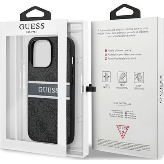 Guess "4G Logo Collection" Printed Stripe Θήκη προστασίας από δερματίνη – iPhone 13 Pro Max (Γκρι) Guess "4G Logo Collection" Printed Stripe Θήκη προστασίας από δερματίνη – iPhone 13 Pro Max (Γκρι)