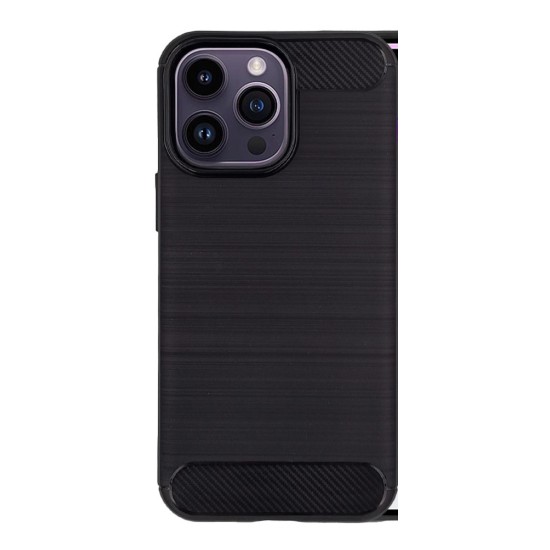 Carbon Back Cover Σιλικόνης Μαύρο (iPhone 14 Pro Max)