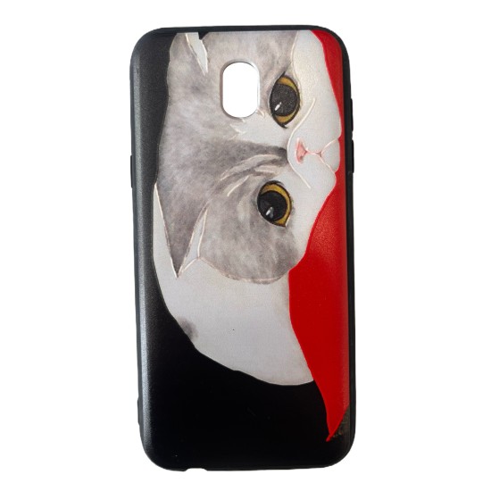 Cat Back Cover Σιλικόνης Μαύρο (Galaxy J5 2017)