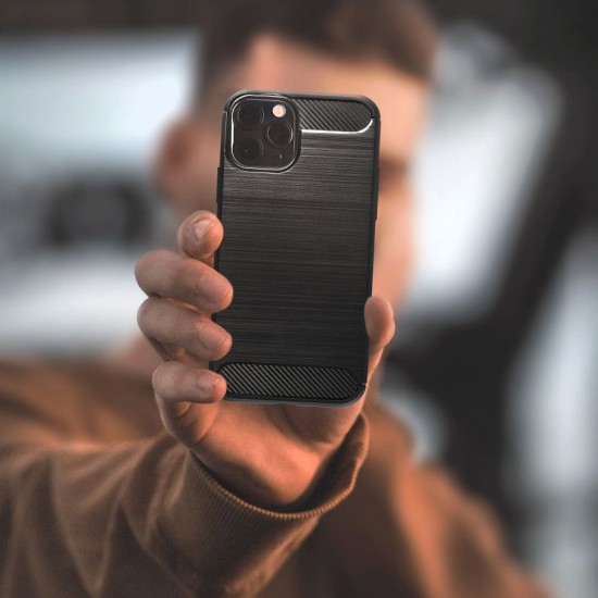Carbon Back Cover Σιλικόνης Μαύρο (iPhone 14 Pro Max)