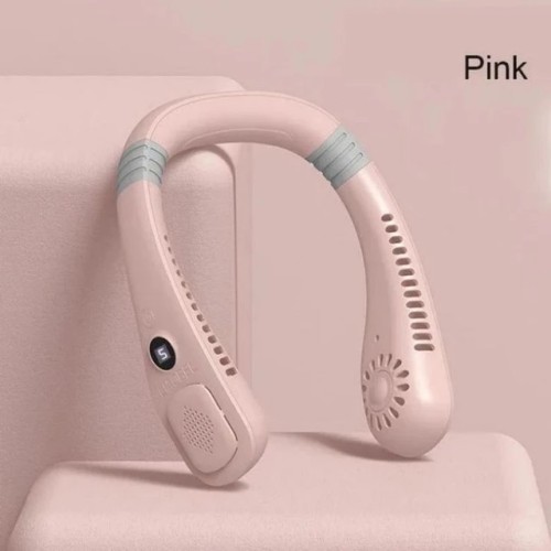 Φορητός ανεμιστήρας Usb Leafless 5 Level Air Flow Επαναφορτιζόμενο Μικρό Mini Lazy Neck ανεμιστήρα - Ροζ