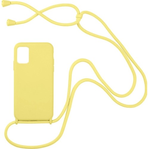 Liquid Back Cover Σιλικόνης με Λουράκι Κίτρινο (Samsung Galaxy M13)