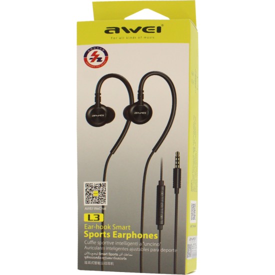 Awei L3 In-ear Handsfree με Βύσμα 3.5mm Μαύρο