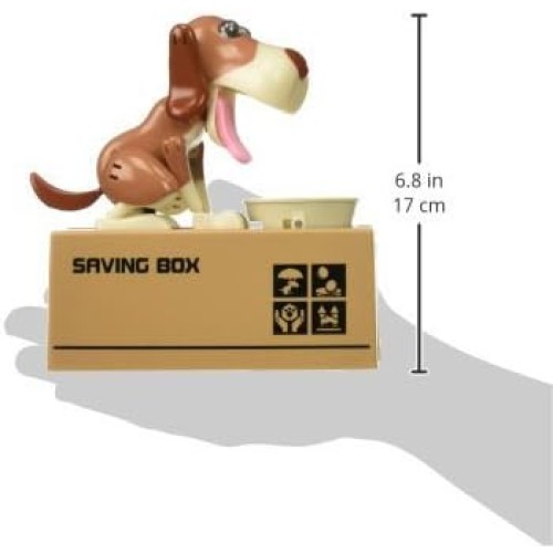 Κουμπαράς Παιχνίδι Πεινασμένο Σκυλάκι My Dog Piggy Bank Άσπρο-Καφέ (oem)