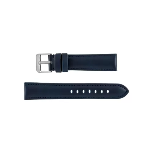 22mm watch strap smooth leather - Blue 22mm watch strap smooth leather - Blue