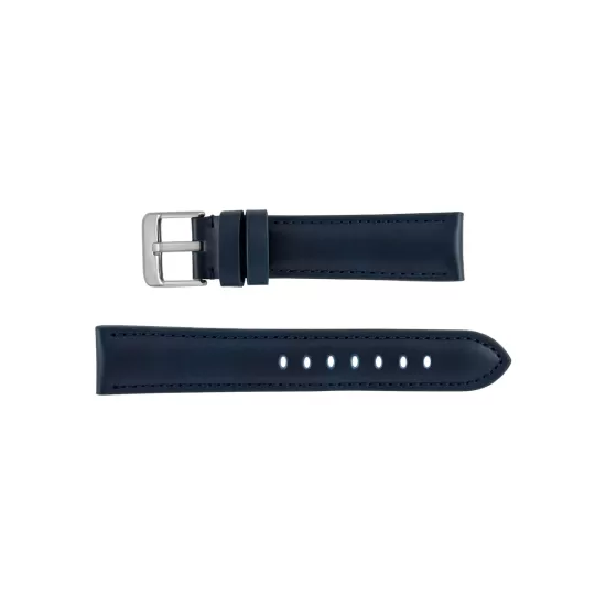 22mm watch strap smooth leather - Blue 22mm watch strap smooth leather - Blue