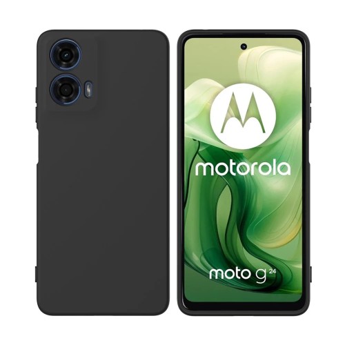  Back Cover Σιλικόνης Matte Μαύρο Motorola Moto G04/ G24