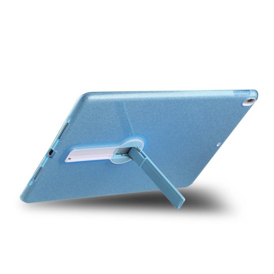 (iPad Air 2) PU / TPU Back Cover Stand Case Glitter Γαλάζιο with Strass (oem)