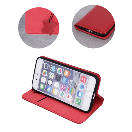 Genuine Leather Smart Pro for iPhone 14 Pro maroon