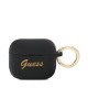 Guess Vintage Script Θήκη Σιλικόνης με Γάντζο σε Μαύρο χρώμα για Apple AirPods 3