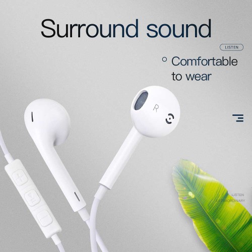 GL069 Earbuds Handsfree Μονό με Βύσμα Lightning Λευκό