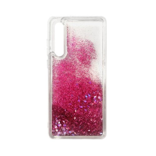 Liquid Υγρό Glitter Back Cover Σιλικόνης Ροζ (iPhone X / Xs)