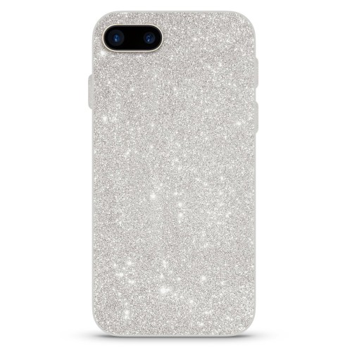 Shining Glitter Back Cover Σιλικόνης Ασημί (iPhone 8/7 Plus)