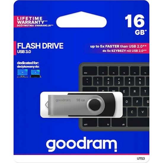 GoodRAM UTS3 16GB USB 3.0 Stick Μαύρο GoodRAM UTS3 16GB USB 3.0 Stick Μαύρο