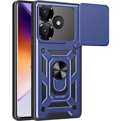 Hybrid Shockproof Ring Back Cover Συνθετική Ανθεκτική Μπλε Redmi Note 14 5G