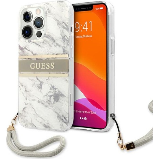 Guess GUHCP13XKMABGR iPhone 13 Pro Max 6,7" γκρί σκληρή θήκη Marble Strap Collection
