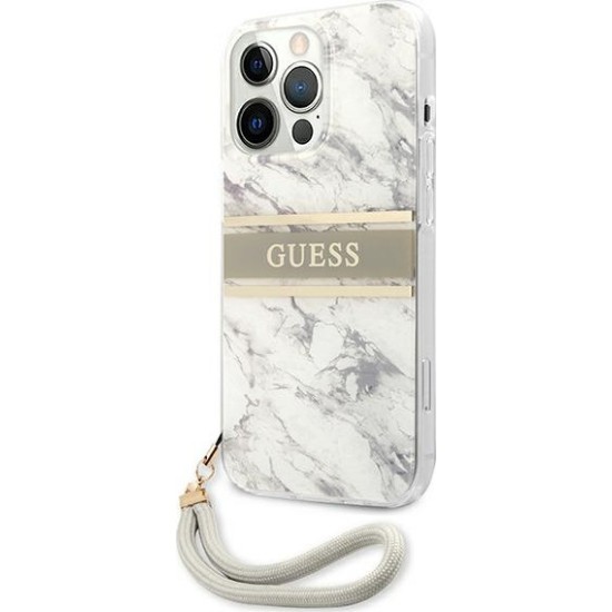 Guess GUHCP13XKMABGR iPhone 13 Pro Max 6,7" γκρί σκληρή θήκη Marble Strap Collection