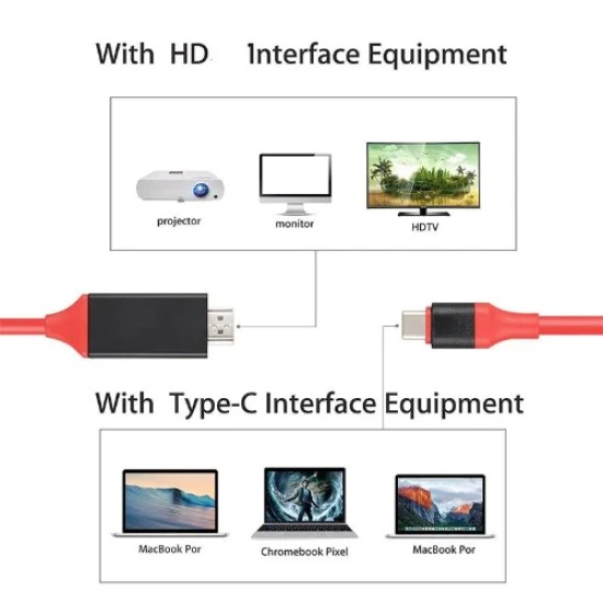 Καλώδιο Type-C Adapter Cable HDTV Adapter Cable 4K – Μαύρο