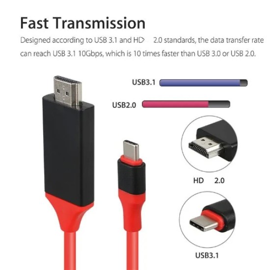 Καλώδιο Type-C Adapter Cable HDTV Adapter Cable 4K – Μαύρο