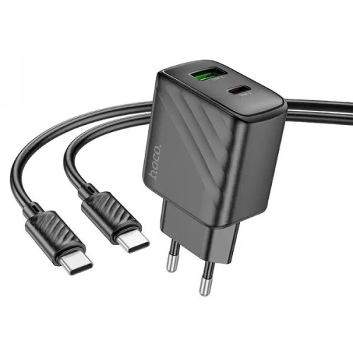 Charger kit Hoco CS23A 1USB/1USB-C PD/QC 30W Type-C to Type-C Black