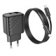 Charger kit Hoco CS23A 1USB/1USB-C PD/QC 30W Type-C to Lighting Black
