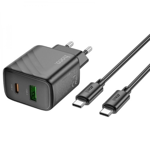 Charger kit Hoco CS23A 1USB/1USB-C PD/QC 30W Type-C to Type-C Black Charger kit Hoco CS23A 1USB/1USB-C PD/QC 30W Type-C to Type-C Black