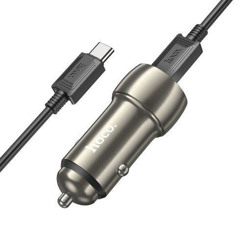 Hoco Z48 Car Charger 2xType-C 40W Metal Grey (Cable Type-C to Type-C) Hoco Z48 Car Charger 2xType-C 40W Metal Grey (Cable Type-C to Type-C)