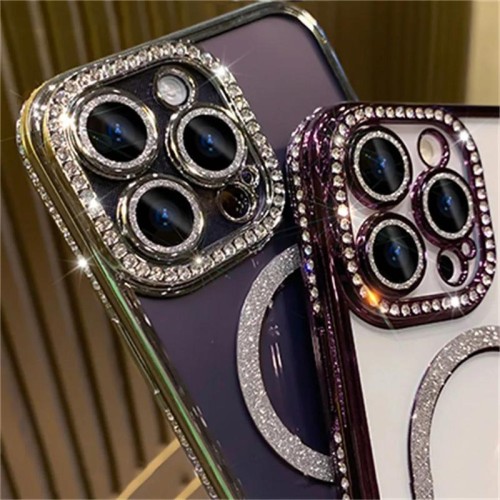 Luxury Magsafe Strass and Glitter Case Apple iPhone 13 Ροζ Luxury Magsafe Strass and Glitter Case Apple iPhone 13 Ροζ