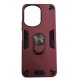 Hybrid Shockproof Ring Back Cover Συνθετική Ανθεκτική Μπορντό (Poco C65)