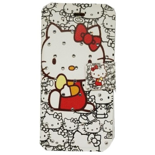 Hello Kitty Wallet Diamonds Λευκό (Huawei P8 Lite)