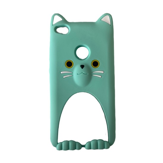 Θήκη 3D Kitty Back Cover για Huawei P8 Lite 2017 Τιρκουάζ