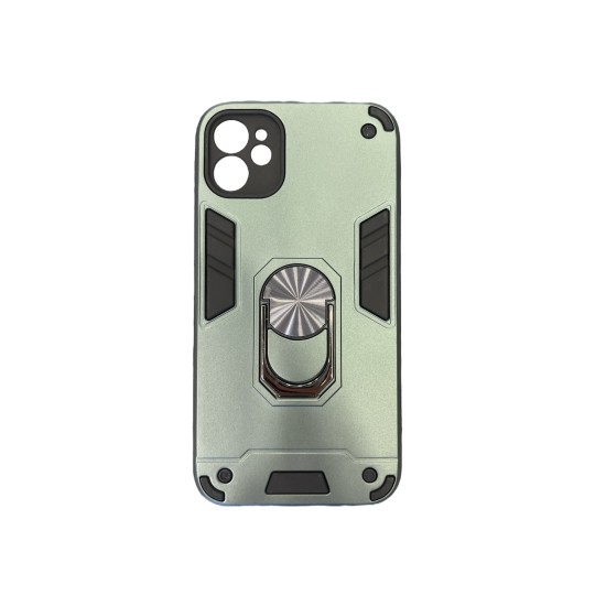  iPhone 11 Hybrid Shockproof Armor Case Metal Rotating Ring Car Mount Holder Πράσινο (oem)