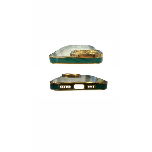 Fashion Gold Frame Back Cover Σιλικόνης Πράσινο (iPhone 16 Pro)