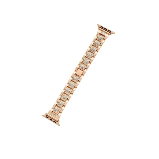 Λουράκι Μπρασελές με Strass Watchband for 42/44/45mm Gold