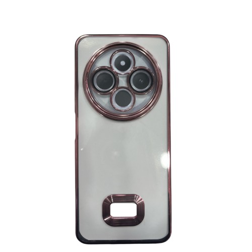 Luxury Soft Electroplated Phone Case For Redmi 14C/ Poco C75 Hollow Out Silicone Cases Cover - Ροζ