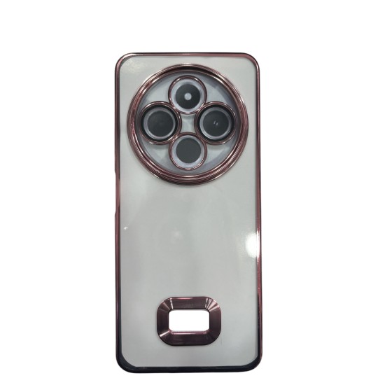 Luxury Soft Electroplated Phone Case For Redmi 14C/ Poco C75 Hollow Out Silicone Cases Cover - Ροζ