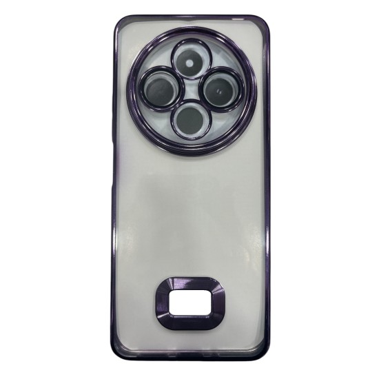 Luxury Soft Electroplated Phone Case For Redmi 14C/ Poco C75 Hollow Out Silicone Cases Cover - Μωβ
