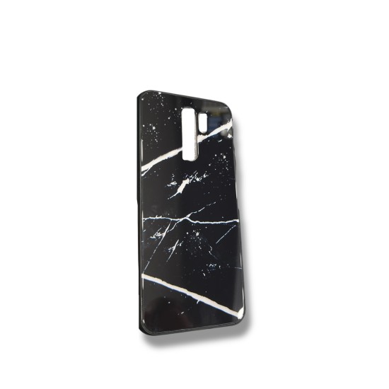  Back Cover Σιλικόνης Matte με Σχέδιο Μάρμαρο Μαύρο για Redmi 9