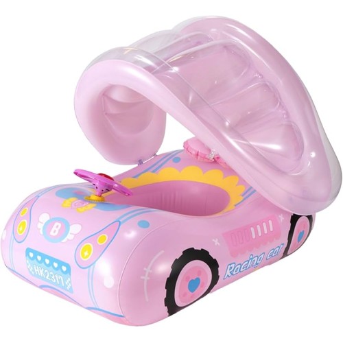 Σωσίβιο Swimtrainer με Σκίαστρο Ροζ Inflatable Aircraft Yacht 115*100cm 3+ - Ροζ