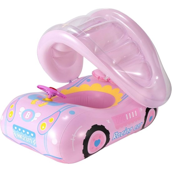 Σωσίβιο Swimtrainer με Σκίαστρο Ροζ Inflatable Aircraft Yacht 115*100cm 3+ - Ροζ