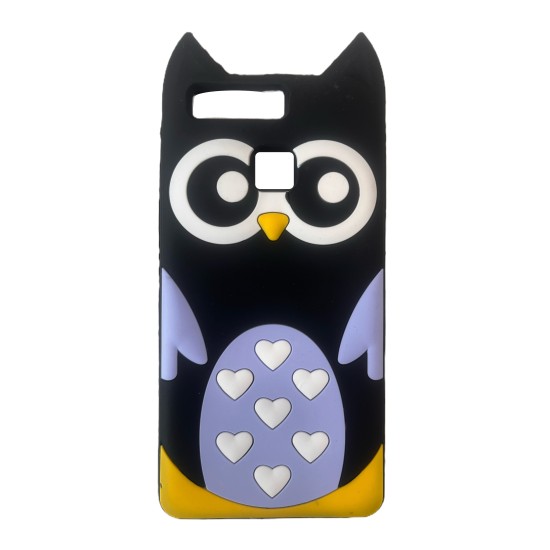 BACK COVER ΣΙΛΙΚΟΝΗΣ 3D ΜΑΥΡΗ ΚΟΥΚΟΥΒΑΓΙΑ (Huawei P9 Lite)