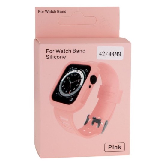 Αδιάβροχη Θήκη Apple Watch σιλικόνης σε Ροζ 42/44 mm 