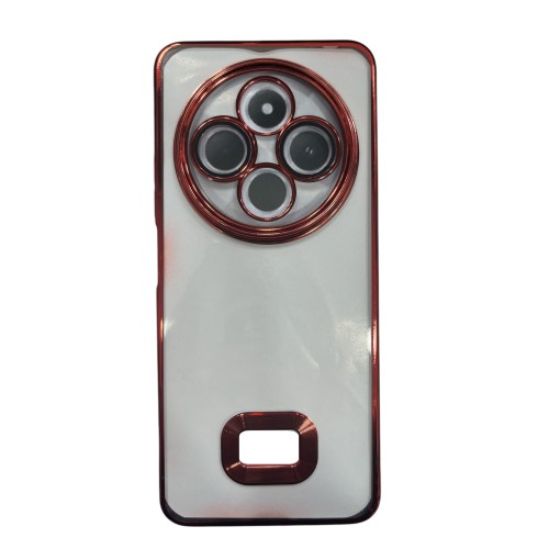 Luxury Soft Electroplated Phone Case For Redmi 14C/ Poco C75 Hollow Out Silicone Cases Cover - Κόκκινο