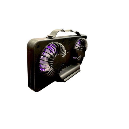 Dual Head Fan Led Επαναφορτιζόμενος Επιτραπέζιος Ανεμιστήρας 