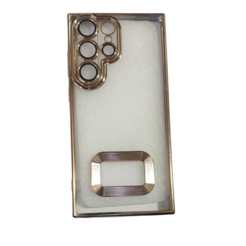 Luxury Soft Electroplated Phone Case For Galaxy S23 Ultra Hollow Out Silicone Cases Cover - Χρυσό