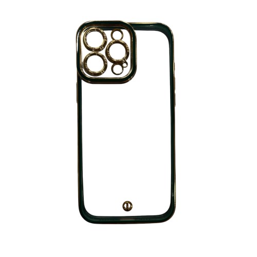Fashion Gold Frame Back Cover Σιλικόνης Πράσινο (iPhone 16 Pro)